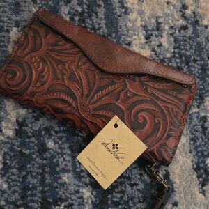 Patricia Nash Brown Embossed Leather Wallet